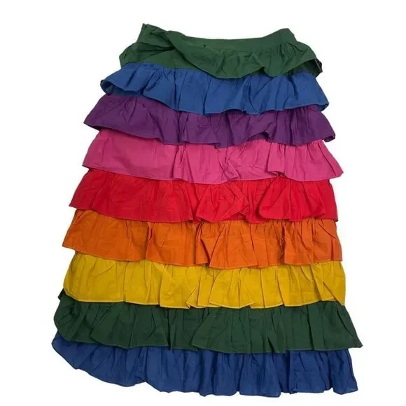 FARM Rio Color Blocked Tiered Midi Skirt - Picture 10 of 10